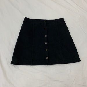 Hollister black suede button skirt